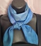 Beautiful Blues Large Square Silk Scarf Hand-Dyed - Image 6