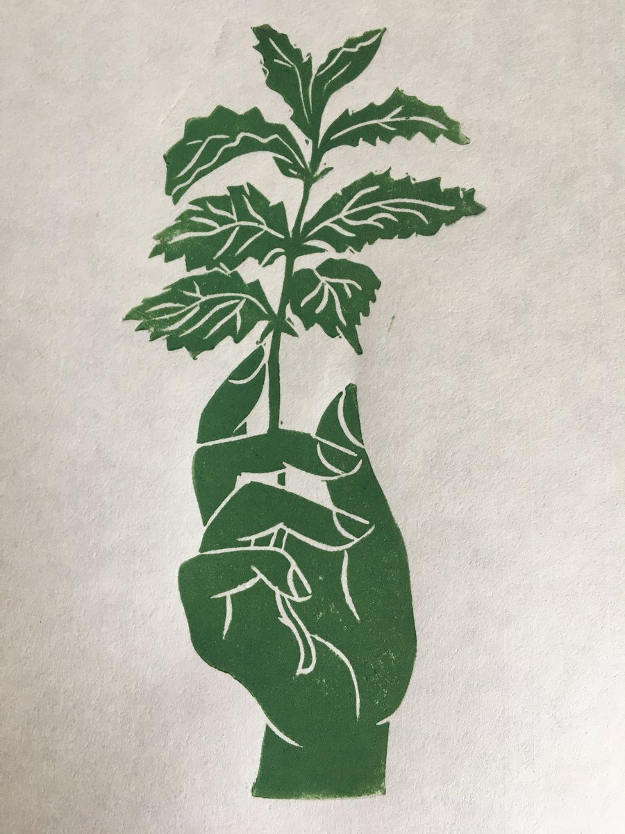 Devil's Plaything, linocut print on handmade paper