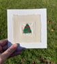 Christmas Tree, hand embroidered Christmas card, recycled card - Image 3