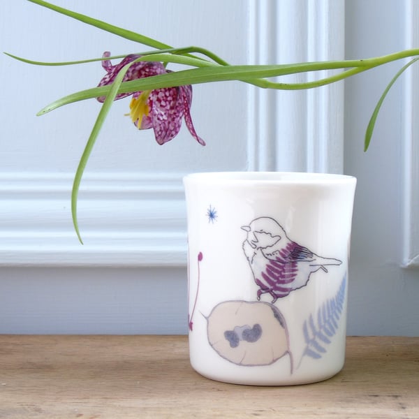 bone china bird tea light holder