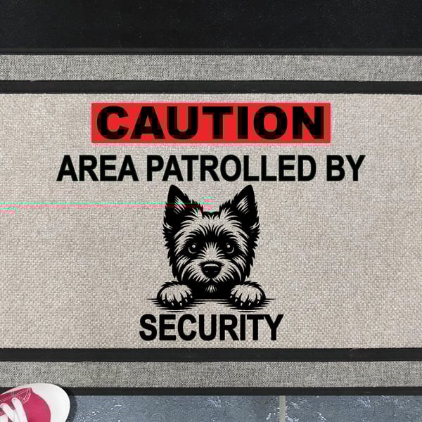Cairn Terrier Security Door Mat - All Weather Doormat - 45x70cm 