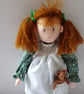 14 Inch Handmade Rag Doll with Teddy Bear Pocket Friend 