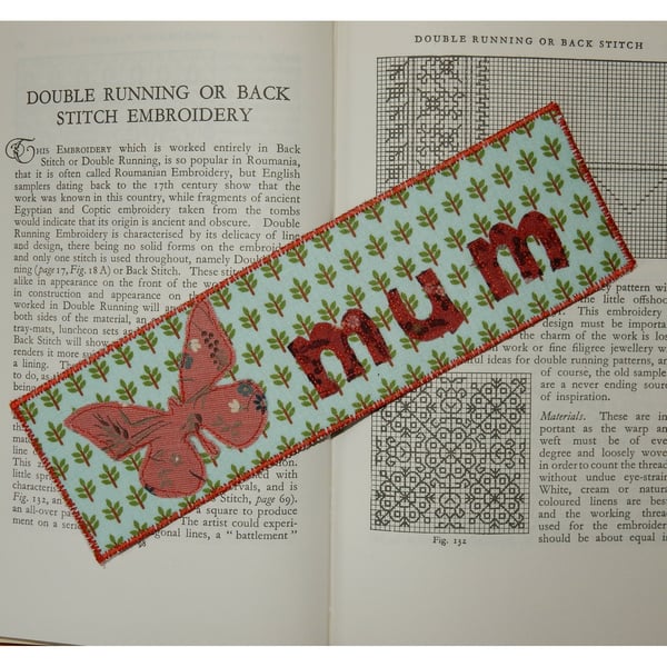 Bookmark butterfly and leaf Mum