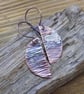 Aged copper half moon 'ripple' earrings, boho style  - Image 1