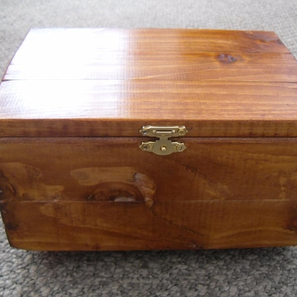 Hardwood, French Polished Rustic Jewellery or Nik-Nak Box