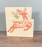 Christmas Cards - Leaping Stag -  single cards or packs of 6 - Image 3