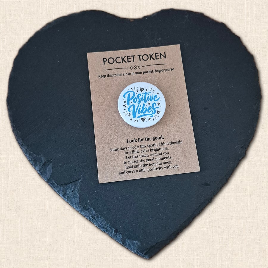 Positive Vibes Pocket Token - Little Reminder to Look for the Good