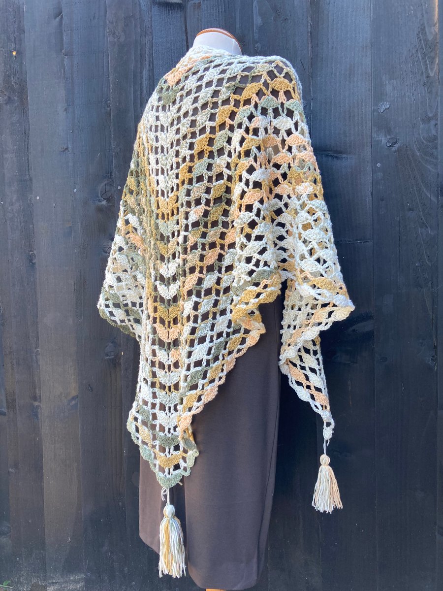 Light Lace Summertime Cotton Wrap Scarf Shawl with Tassels 