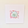 Embroidered brooch & card.
