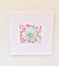 Embroidered brooch & card. - Image 1