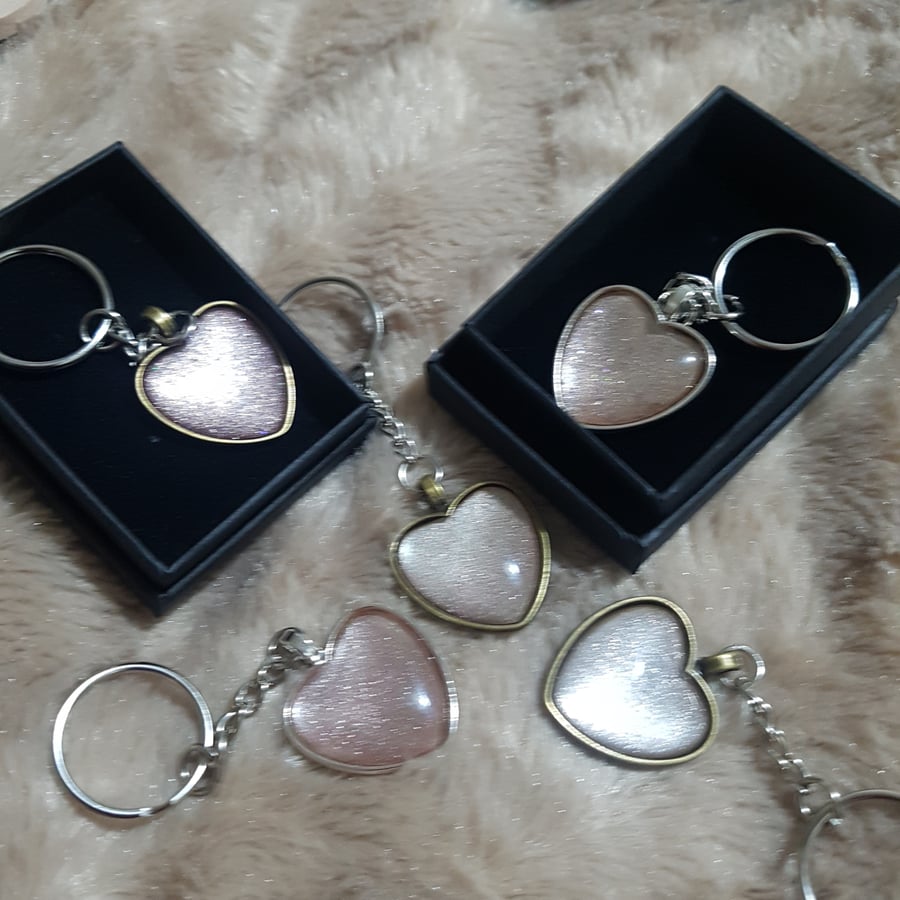 Keyring heart pendants