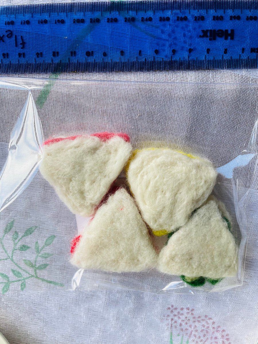 Needle felted sandwiches set of four
