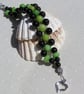 Black Onyx & Green Peridot Gemstone Woven Beaded Bracelet "Phillina" - Image 7