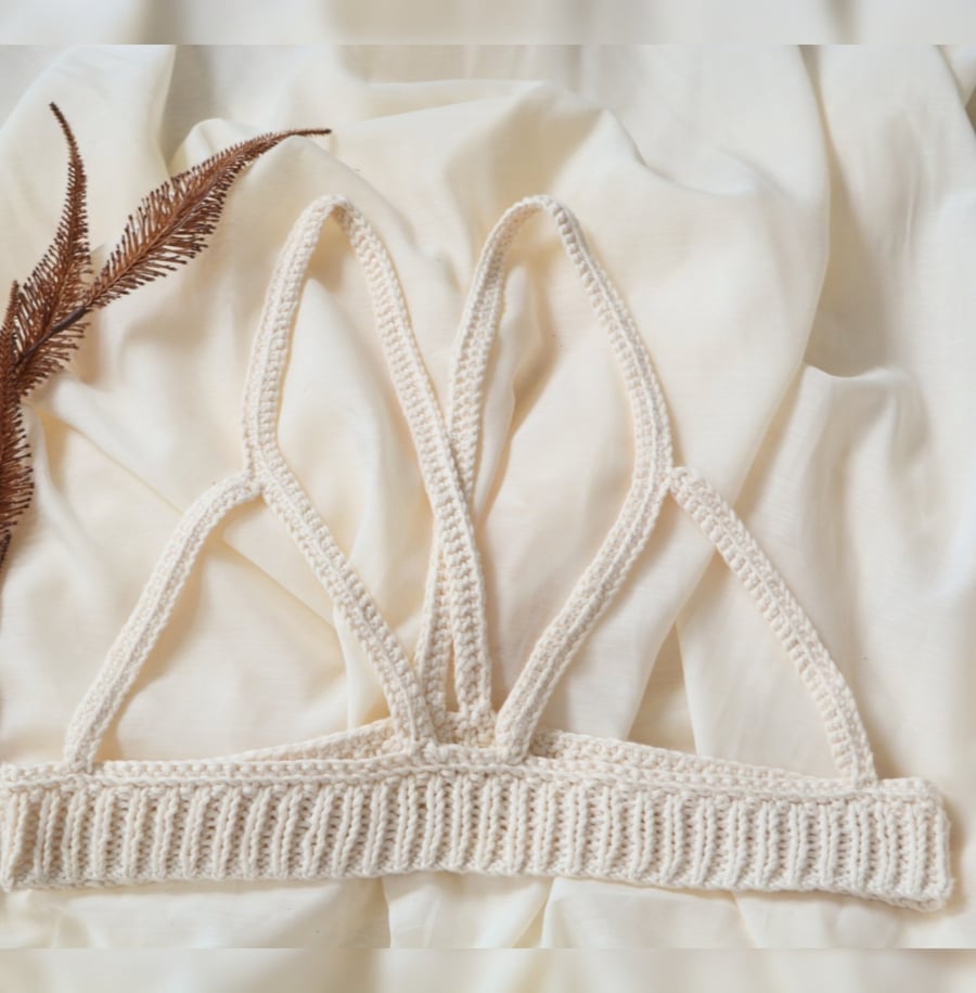 Hand knitted over-bra GERME , daywear lingerie  - Folksy