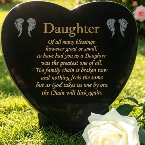 Memorial Grave Marker Heart Grave Plaque Memorial Cemetery Stone Grave Stone