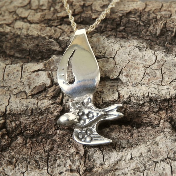 Sterling silver swift pendant