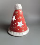Christmas Decoration Red Santa Hat Tea Light Lantern 