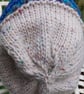 Handknit chunky wool hat col 3 Cream - Image 4