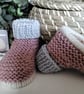 Baby Girl's Hand Knitted Booties 0-3 months size  - Image 4