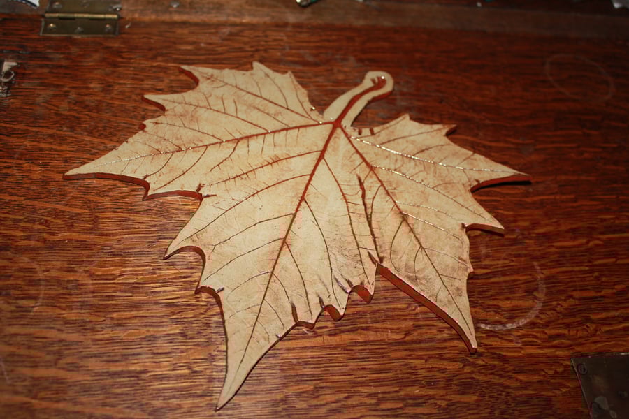 Handmade ceramic Red leaf
