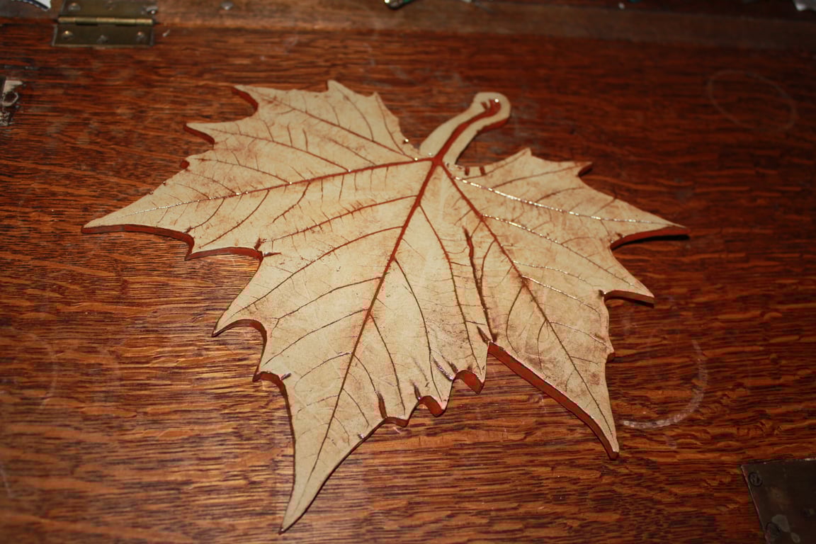 Handmade ceramic Red leaf
