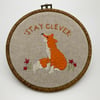 Stay Clever embroidered picture 