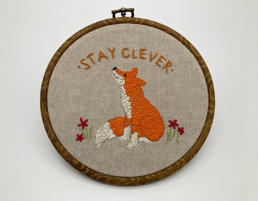 Stay Clever embroidered picture 