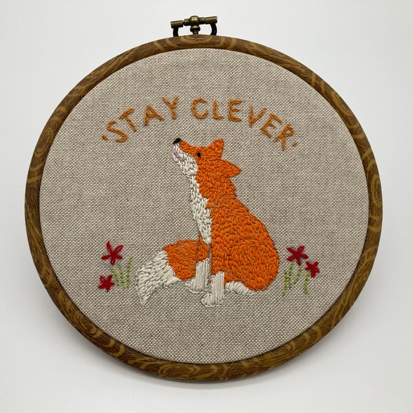 Stay Clever embroidered picture 