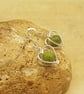 Green Jade heart earrings. Sterling silver 2nd anniversary gemstone - Image 3