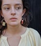 Pebble Earrings, silver and beach plastic, mismatched earrings.