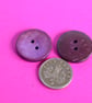 Bright and Bold Purple Coconut Shell Buttons 6pk 20mm - Image 3