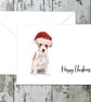 Wire Haired Jack Russell Dog Folded Christmas Cards - pack of 6 - personalised