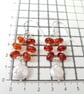 Sterling Silver Amber & Pearl Drop Earrings Statement Drop Earrings  - Image 8