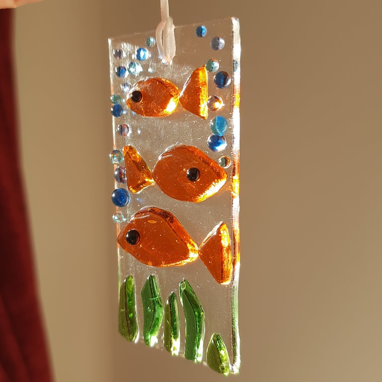 Fused Glass Fish Suncatcher