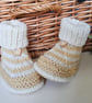 Designer Baby Merino Wool Booties & Hat Gift Set 0-3 months size - Image 3