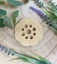 Yellow Embossed Ceramic Flower Arranging Frog (9 hole) - Image 4