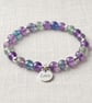 Fluorite Crystal Bracelet, Focus & Clarity, Personalised Engraved Gift - Image 1
