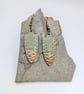 Artisan Native american Copper-Tone Shield Dangle Earrings with Turquoise Patina