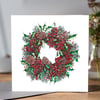 Winter Berries Wreath Card