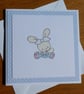 Bunny In Dungarees Blank Card