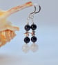Crackle Quartz , Blue Goldstone & Silver Star Earrings - Birthday Gifts For Her