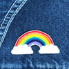 Clouds and Rainbow - hand made Pin, Badge, Brooch