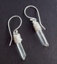 Quartz Crystal Earrings , Wire Wrapped Singing Quartz Crystal , Sterling Silver - Image 2