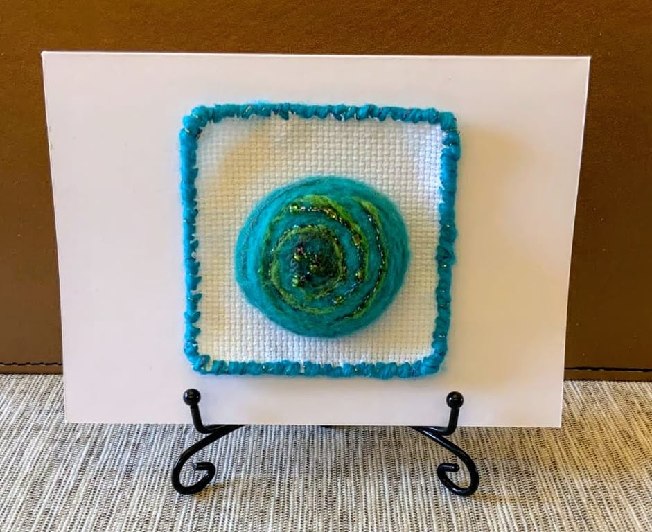 Wool Brooch Gift Christmas Card.