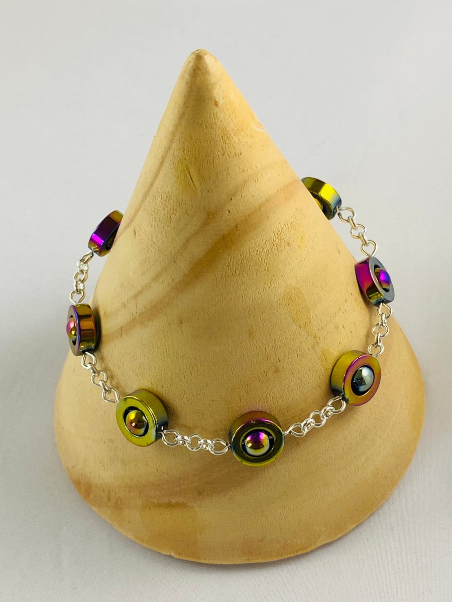Rainbow hematite bracelet 