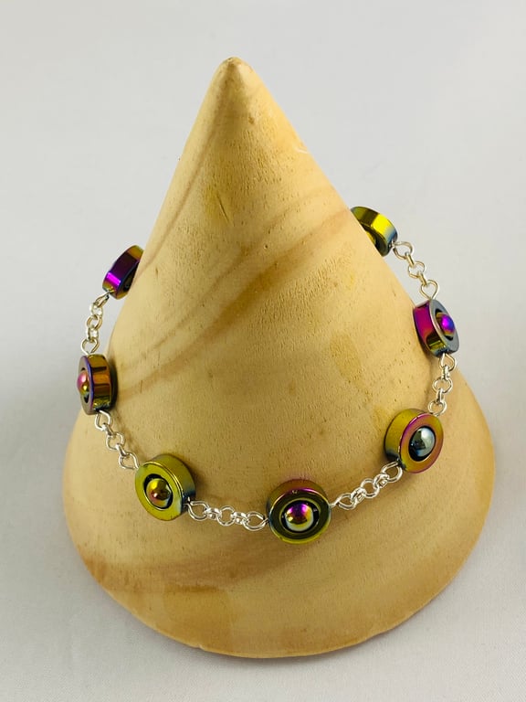 Rainbow hematite bracelet 