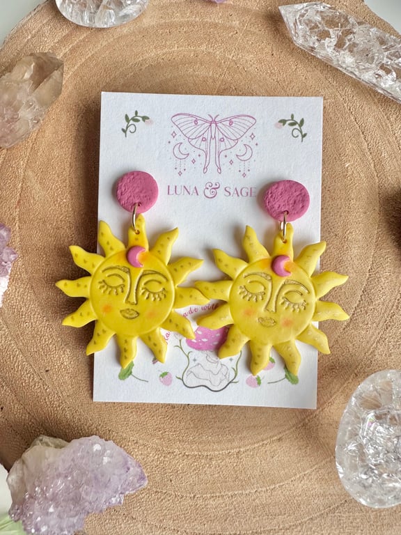 Luna Sunshine Polymer Clay earrings