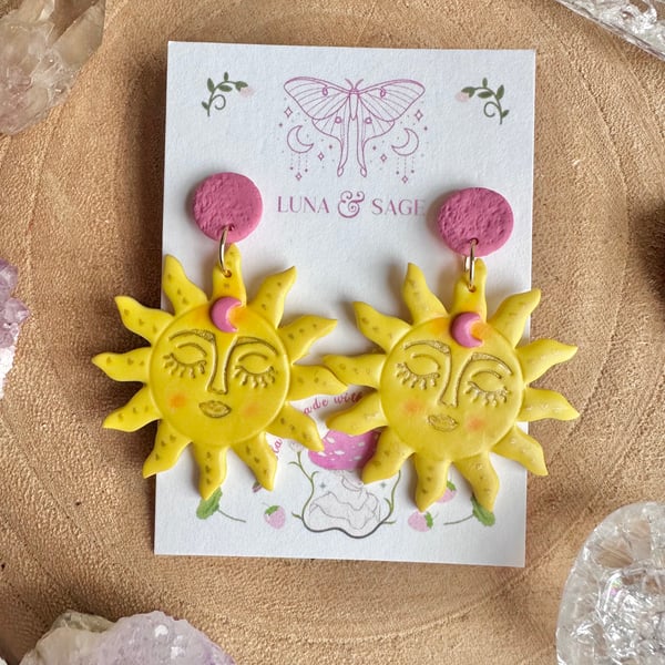 Luna Sunshine Polymer Clay earrings