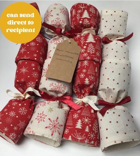 Christmas crackers - set of 4 reusable crackers. Scandi fabric