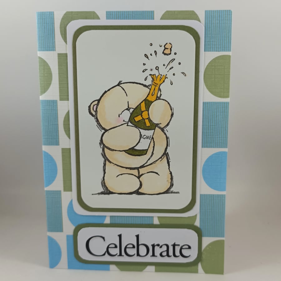 Handmade Congratulations card - Forever Friends bear 